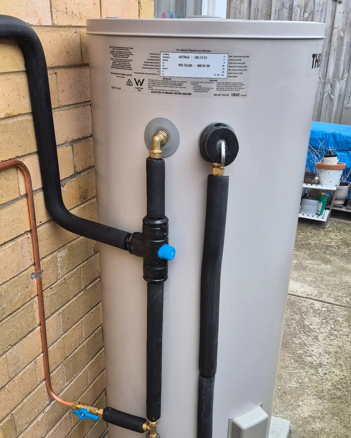 Thermann electric storage hot water system installed at a residential property in Mentone.